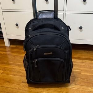 Brookstone Black Rolling Travel Backpack